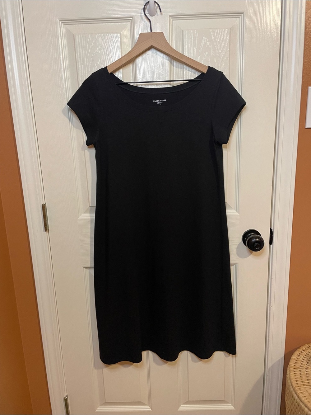 Eileen Fisher Black Short Sleeve Mini Dress
